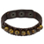 Tiger's eye and leather band bracelet, 'Rock Walk' - Handmade Tiger's Eye and Leather Band Bracelet from Thailand