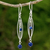 Lapis lazuli dangle earrings, 'Lapis Drops' - Sterling Silver and Lapis Lazuli Dangle Earrings Thailand (image 2) thumbail