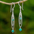 Sterling silver dangle earrings, 'Ocean Drops' - Sterling Silver and Calcite Dangle Earrings Thailand (image 2) thumbail