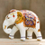 Benjarong porcelain statuette, 'Elegant Elephant' - Porcelain Thai Elephant Statuette with Gold and Enamel thumbail