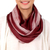 Cotton infinity scarf, 'Burgundy Horizon' - Hand Woven 100% Cotton Infinity Scarf from Thailand thumbail