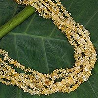 Citrine multi-strand necklace, 'Citrus Burst' - Citrine and Sterling Silver Multi-Strand Necklace