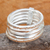 Sterling silver band ring, 'Karen Quintet' - Five Linked Hand Crafted Hill Tribe Silver Band Rings (image 2b) thumbail