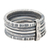 Sterling silver band ring, 'Dark Karen Quintet' - Hand Crafted Hill Tribe Dark Silver Five Linked Band Rings thumbail