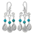 Sterling silver chandelier earrings, 'Blue-Green Sky' - Sterling Silver Calcite Chandelier Earrings from Thailand