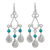 Calcite chandelier earrings, 'River Drops' - Blue Calcite Sterling Silver Chandelier Earrings Thailand