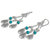Calcite chandelier earrings, 'River Drops' - Blue Calcite Sterling Silver Chandelier Earrings Thailand
