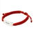Sterling silver accent wristband bracelet, 'Peace in Scarlet' - Sterling Silver Wristband Braided Bracelet from Thailand