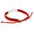 Sterling silver accent wristband bracelet, 'Peace in Scarlet' - Sterling Silver Wristband Braided Bracelet from Thailand