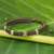 Silver accent wristband bracelet, 'Karen Bamboo in Taupe' - 950 Silver Accent Wristband Bracelet from Thailand