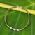 Silver accent wristband bracelet, 'Bamboo Bracelet in Taupe' - 950 Silver Accent Wristband Bracelet from Thailand