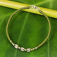 Featured review for Silver accent wristband bracelet, Bamboo Bracelet in Olive