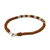 Silver accent wristband bracelet, 'Happy Flower in Rust' - 950 Silver Accent Wristband Bracelet from Thailand