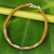 Silver accent wristband bracelet, 'Thai Sabai in Caramel' - Sterling Silver Braided Wristband Bracelet from Thailand