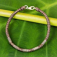 Silver accent wristband bracelet, Beautiful Jungle in Taupe