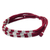 Silver accent wristband bracelet, 'Forest Thicket in Red' - 950 Silver Accent Wristband Braided Bracelet from Thailand (image 2a) thumbail