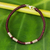 Silver accent wristband bracelet, 'Simply Happy in Maroon' - 950 Silver Accent Wristband Braided Bracelet from Thailand