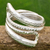 Sterling silver wrap ring, 'Snake Path' - High Polish Textured Sterling Silver Wrap Ring Thailand
