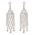 Sterling silver waterfall earrings, 'Dangling Fringes' - Sterling Silver Webbed Chandelier Earrings from Thailand