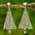Pendientes candelabro de plata de ley - Pendientes de araña de plata esterlina patrón de falda de Tailandia