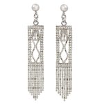 Sterling silver waterfall earrings, 'Bell Towers' - Sterling Silver Rectangle Waterfall Earrings from Thailand