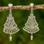 Sterling silver chandelier earrings, 'Sterling Angels' - Skirt Design Sterling Silver Chandelier Earrings Thailand