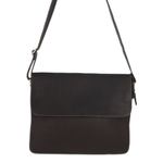 Leather messenger bag, 'Smooth Espresso' - Artisan Crafted Flap Messenger Bag in Espresso Brown Leather