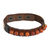 Carnelian and leather wristband bracelet, 'Rock Walk in Orange' - Hand Crafted Carnelian and Leather Band Bracelet thumbail