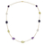 Gold plated multi-gemstone long station necklace, 'Radiant Nature' - Multigem Necklace with Amethyst, Quartz, Pearl, and Iolite (image 2a) thumbail