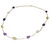 Gold plated multi-gemstone long station necklace, 'Radiant Nature' - Multigem Necklace with Amethyst, Quartz, Pearl, and Iolite (image 2b) thumbail