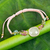 Multi-gemstone pendant bracelet, 'Jewel of the Sand' - Pink Chalcedony Beaded and Macrame Handmade Bracelet thumbail