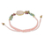 Multi-gemstone pendant bracelet, 'Jewel of the Sand' - Pink Chalcedony Beaded and Macrame Handmade Bracelet (image 2c) thumbail
