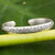 Sterling silver cuff bracelet, 'Find Peace' - Floral Sterling Silver Peace Bracelet from Thailand (image 2) thumbail