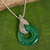 Chalcedony and marcasite pendant necklace, 'Mandarin Moon' - Handmade Green Chalcedony and Marcasite Pendant Necklace (image 2) thumbail