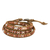 Jasper, silver and leather wrap bracelet, 'Cozy Brown' - Thai Jasper and Leather Cord Bracelet with Silver Clasp thumbail