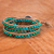 Serpentine and leather wrap bracelet, 'Cozy Blue' - Hand-Crafted Serpentine and Leather Wrap Bracelet (image 2) thumbail