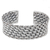 Sterling silver cuff bracelet, 'Hill Tribe Basketweave' - Thai Handcrafted Woven Sterling Silver Cuff Bracelet (image 2a) thumbail