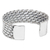 Sterling silver cuff bracelet, 'Hill Tribe Basketweave' - Thai Handcrafted Woven Sterling Silver Cuff Bracelet (image 2b) thumbail