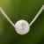 Sterling silver pendant necklace, 'Full Moon Light' - Sterling Silver Round Pendant Necklace from Thailand (image 2) thumbail