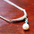 Cultured pearl pendant necklace, 'Moon and Starlight' - Cultured Pearl and Calcite Pendant Necklace from Thailand (image 2c) thumbail