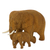 Teak wood statuette, 'Baby and Mom Elephant' - Hand Made Teak Wood Elephant Statuette from Thailand (image 2a) thumbail