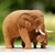 Teak wood statuette, 'Baby and Mom Elephant' - Hand Made Teak Wood Elephant Statuette from Thailand (image 2b) thumbail
