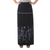 Cotton wrap skirt, 'Prairie in Black' - Cotton Black Wrap Skirt with Printed Prairie Grass Design thumbail