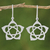 Pendientes colgantes de plata de ley - Pendientes colgantes de plata esterlina Estrella floral de Tailandia