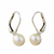 Cultured pearl drop earrings, 'Pure Lily' - Cultured Pearl Drop Earrings High Polish from Thailand (image 2a) thumbail