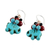 Beaded dangle earrings, 'Welcoming Elephant in Blue' - Blue Calcite and Glass Bead Elephant Dangle Earrings (image 2c) thumbail