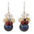 Cultured pearl dangle earrings, 'Butterfly Party in Black' - Black Cultured Pearl Dangle Earrings with Butterfly Motif thumbail