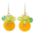 Quartz dangle earrings, 'Moonlight Garden in Orange' - Orange Quartz and Glass Bead Dangle Earrings with Copper
