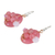 Quartz dangle earrings, 'Garden Bliss in Pink' - Pink Quartz and Glass Bead Dangle Earrings with Copper (image 2b) thumbail