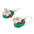 Quartz dangle earrings, 'Garden Bliss in Teal' - Serpentine Quartz and Glass Bead Dangle Earrings with Copper (image 2b) thumbail